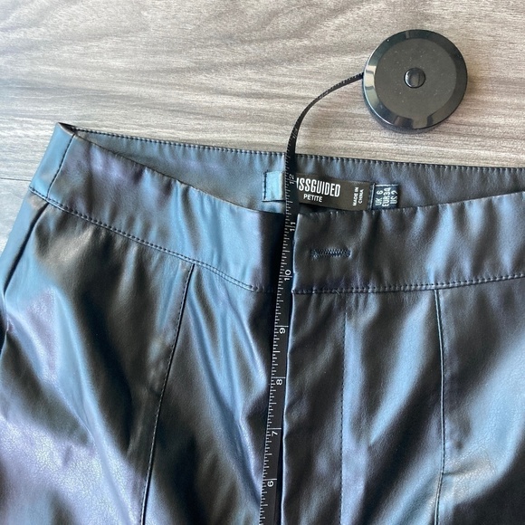 Missguided Petite Slit Front Faux Leather Pants in Black-NWOT - Picture 7 of 11